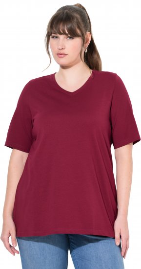 Ulla Popken Eco Cotton Basic T-Shirt 2-Pack Red/Navy - Trička - 