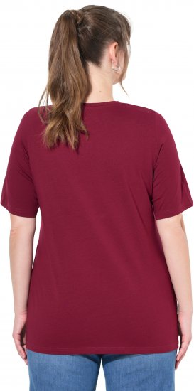 Ulla Popken Eco Cotton Basic T-Shirt 2-Pack Red/Navy - Trička - 