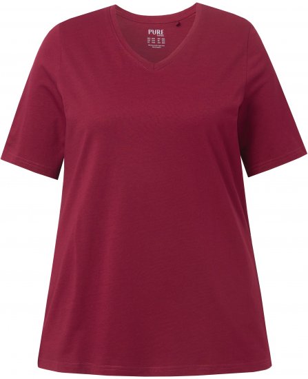 Ulla Popken Eco Cotton Basic T-Shirt 2-Pack Red/Navy - Trička - 