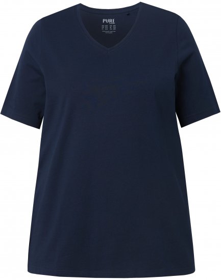 Ulla Popken Eco Cotton Basic T-Shirt 2-Pack Red/Navy - Trička - 