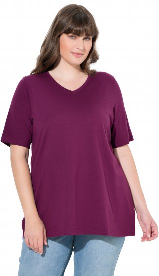 Ulla Popken Eco Cotton Basic T-Shirt 2-Pack Black/Red - Trička - 