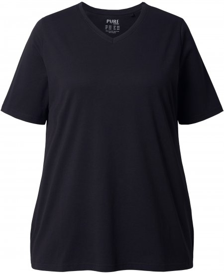 Ulla Popken Eco Cotton Basic T-Shirt 2-Pack Black/Red - Trička - 