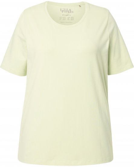 Ulla Popken Essential Round Neck Stretch Tee Pistachio - Trička - 