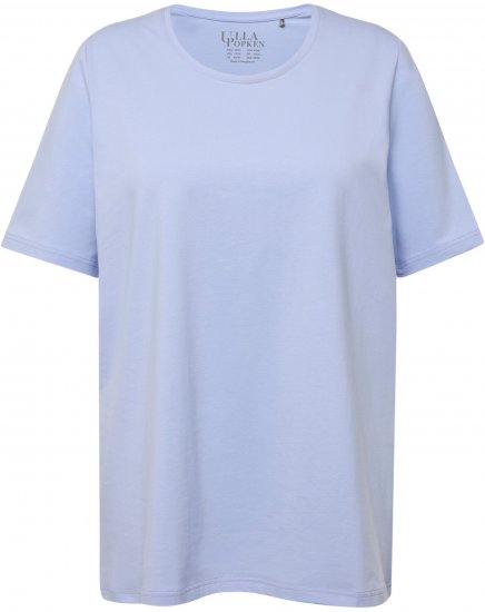 Ulla Popken Essential Round Neck Stretch Tee Sky Blue - Trička - 