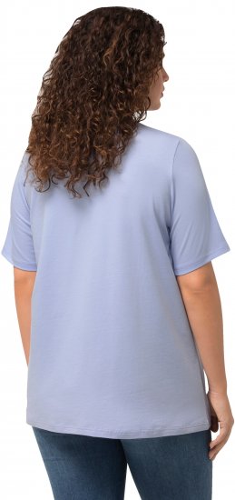 Ulla Popken Essential Round Neck Stretch Tee Sky Blue - Trička - 