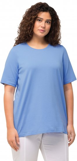 Ulla Popken Essential Round Neck Stretch Tee Cloud Blue - Trička - 