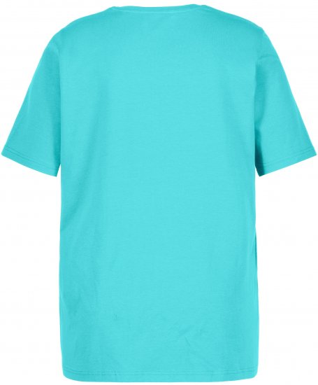 Ulla Popken Essential Round Neck Stretch Tee Deep Aqua - Trička - 
