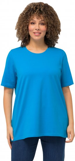 Ulla Popken Essential Round Neck Stretch Tee Sapphire Blue - Trička - 