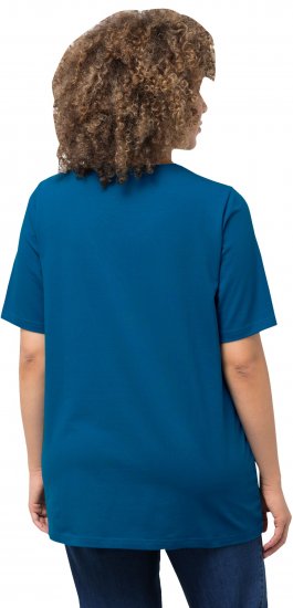Ulla Popken Essential Round Neck Stretch Tee Medium Blue - Trička - 