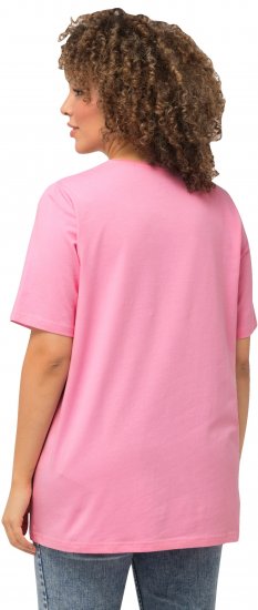 Ulla Popken Essential Round Neck Stretch Tee Light Pink - Trička - 