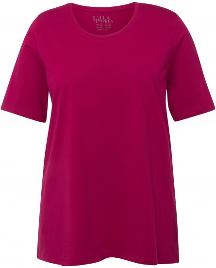Ulla Popken Essential Round Neck Stretch Tee Magnolia Red - Trička - 