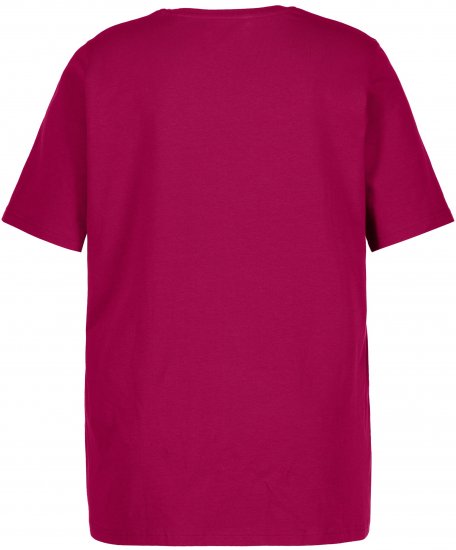 Ulla Popken Essential Round Neck Stretch Tee Magnolia Red - Trička - 