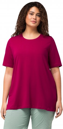 Ulla Popken Essential Round Neck Stretch Tee Magnolia Red - Trička - 