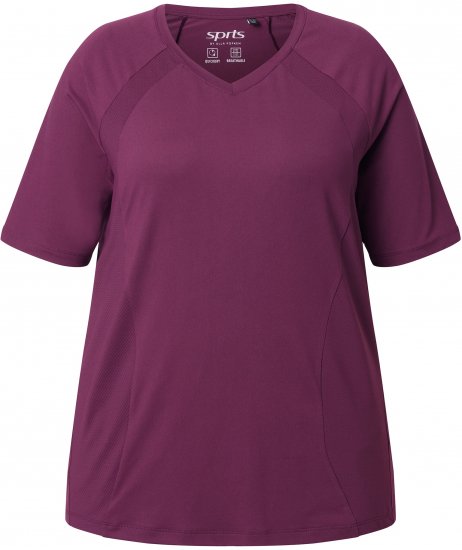 Ulla Popken Quick-Drying Short Sleeve T-Shirt Dark Cherry - Trička - 