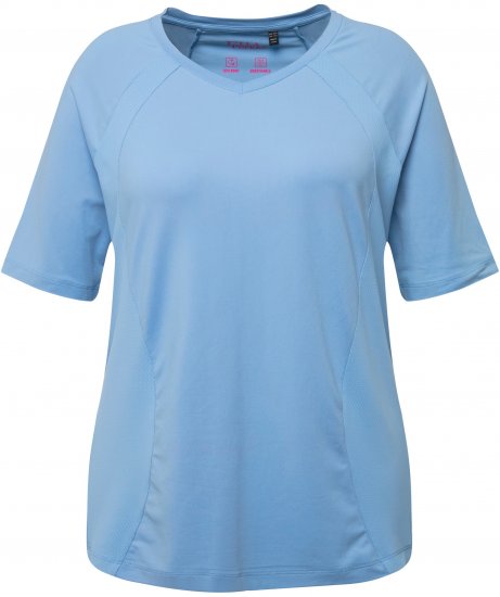 Ulla Popken Quick-Drying Short Sleeve T-Shirt Pale Blue - Trička - 