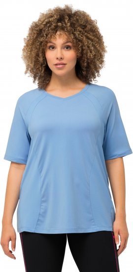 Ulla Popken Quick-Drying Short Sleeve T-Shirt Pale Blue - Trička - 