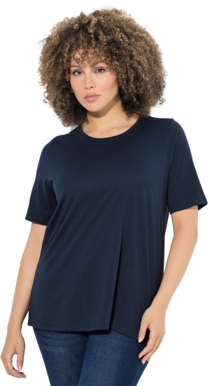 Ulla Popken Scoop Neck Short Sleeve Tee Navy - Trička - 