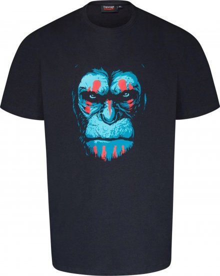 Espionage T415 Chimp Printed T-Shirt Navy - Trička s potiskem - Trička s potiskem - 2XL-8XL