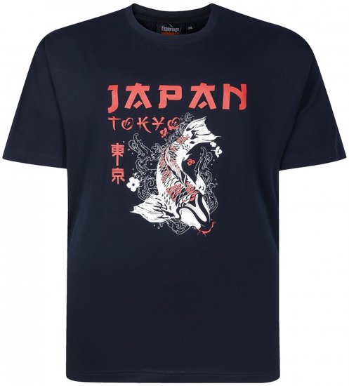 Espionage T437 Japan T-Shirt Black - Trička - Trička nadměrné velikosti - 2XL-14XL