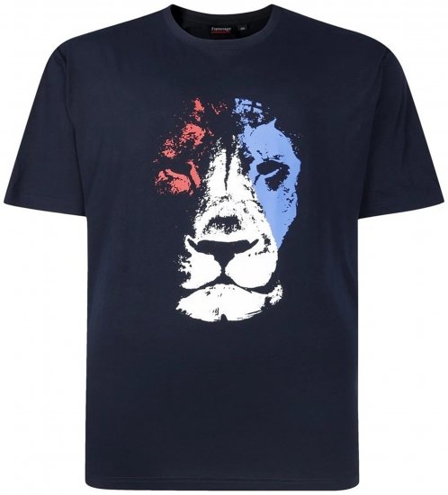 Espionage T440 Abstract Lion Printed T-Shirt Navy - Trička s potiskem - Trička s potiskem - 2XL-8XL
