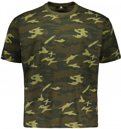 Big Bones X2175 Camo T-Shirt Green - Trička - Trička nadměrné velikosti - 2XL-14XL