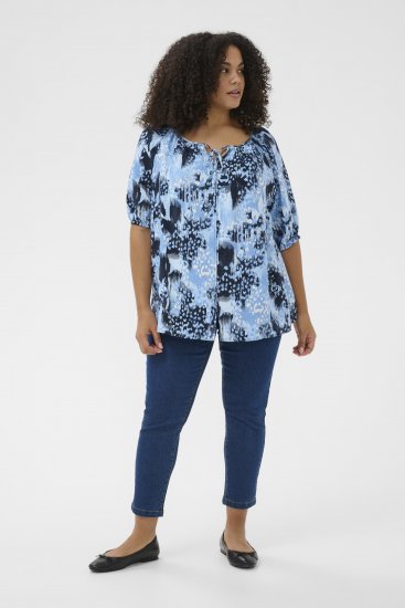 Kaffe Curve Aliana Tunic Blue Flower Animal - Tuniky - 