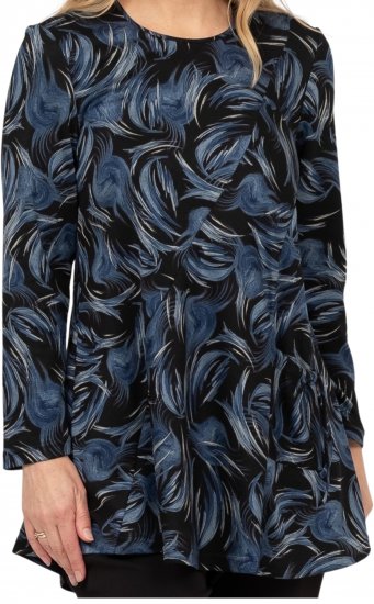 Scandinavian Caramel Swirls Tunic Blue - Potištěná trička pro ženy - 