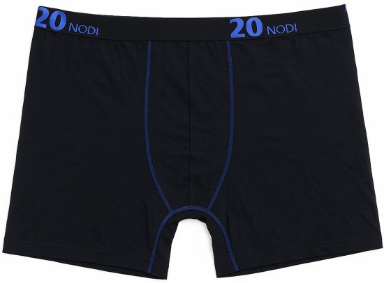 20 Nodi Stretch Cotton Boxer with Medium Leg Black - Spodní prádlo - Spodní Prádlo Nadměrné Velikosti 2XL-8XL