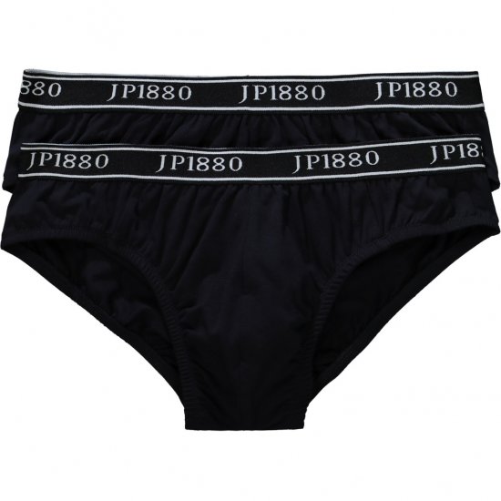 JP1880 Briefs Stretch Cotton 2-Pack Black - Spodní prádlo - Spodní Prádlo Nadměrné Velikosti 2XL-8XL