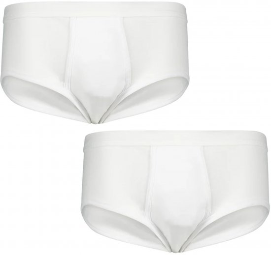 Adamo Royal Fine Ribbed Briefs 2-Pack White - Spodní Prádlo - Spodní Prádlo Nadměrné Velikosti 2XL-8XL