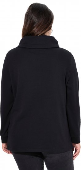 Ulla Popken Ribbon Detail Turtleneck Sweatshirt Black - Mikiny & mikiny s kapucí - 