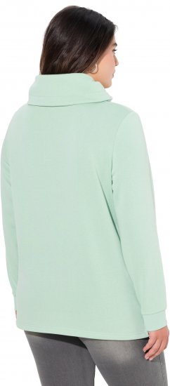 Ulla Popken Ribbon Detail Turtleneck Sweatshirt Mint Green - Mikiny & mikiny s kapucí - 