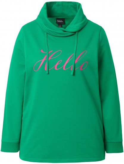 Ulla Popken HELLO Classic Fit Stand-Up Collar Sweatshirt Emerald Green - Mikiny & mikiny s kapucí - 