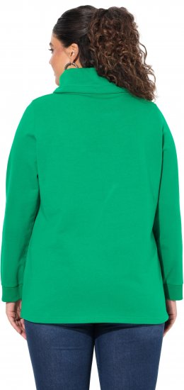 Ulla Popken HELLO Classic Fit Stand-Up Collar Sweatshirt Emerald Green - Mikiny & mikiny s kapucí - 