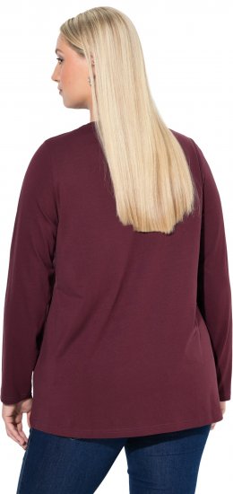 Ulla Popken Fawn Long Sleeve Graphic Tee Plum - Potištěná trička pro ženy - 