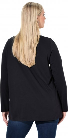 Ulla Popken Sequined Puppy Long Sleeve Graphic Tee Black - Potištěná trička pro ženy - 