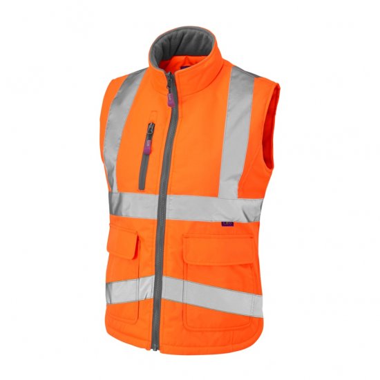 Leo Sandymere EcoViz Women's Bodywarmer Orange - Pracovní Oděvy - 