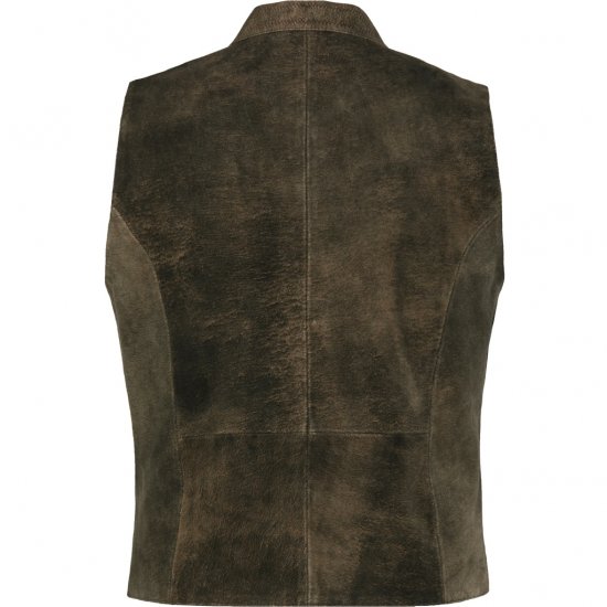 jP1880 Finest Goat Suede Traditional Vest Dark Brown - Trachten & Oktoberfest - Oktoberfest kostýmy ve velkých velikostech (Trachten)