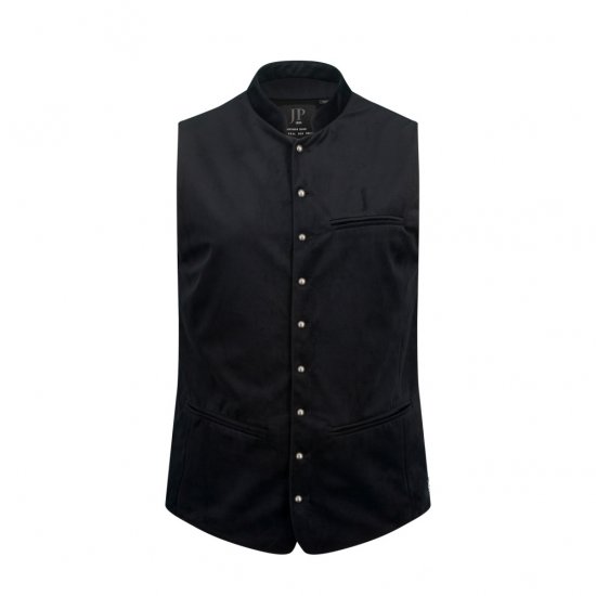 JP1880 Velvet Vest Traditional Black - Bundy - Bundy Nadměrné Velikosti - 2XL-8XL