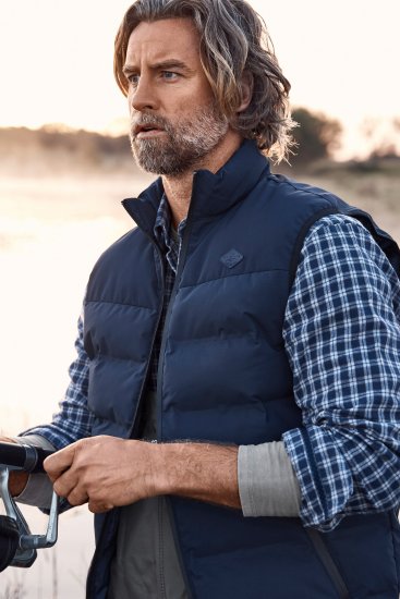 JP1880 Quilted Gilet Stand-up Collar Navy - Bundy - Bundy Nadměrné Velikosti - 2XL-8XL