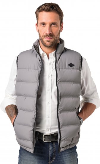 JP1880 Quilted Vest Outdoor Stand-up Collar Grey - Bundy - Bundy Nadměrné Velikosti - 2XL-8XL