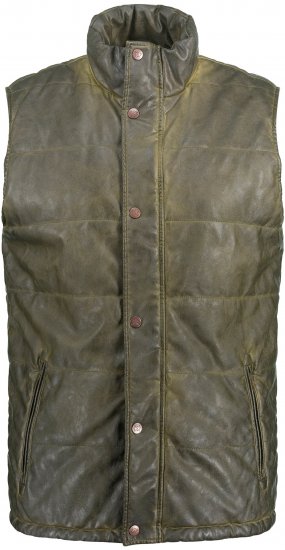 JP1880 Quilted Gilet Vintage Leather Green - Bundy - Bundy Nadměrné Velikosti - 2XL-8XL