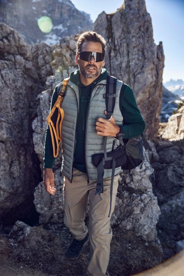 JAY-PI Lightly Quilted Vest with Stomach Fit Grey - Bundy - Bundy Nadměrné Velikosti - 2XL-8XL