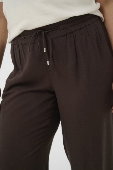 Kaffe Curve Mille Wide Pants Coffee Brown - Látkové kalhoty - 