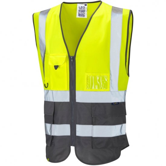 Leo Lynton Ecoviz Superior Waistcoat Hi-Vis Yellow/Grey - Pracovní oděvy - Pracovní Oděvy 3XL-6XL