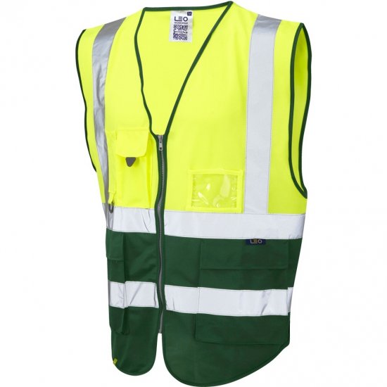 Leo Lynton Ecoviz Superior Waistcoat Hi-Vis Yellow/Green - Pracovní oděvy - Pracovní Oděvy 3XL-6XL