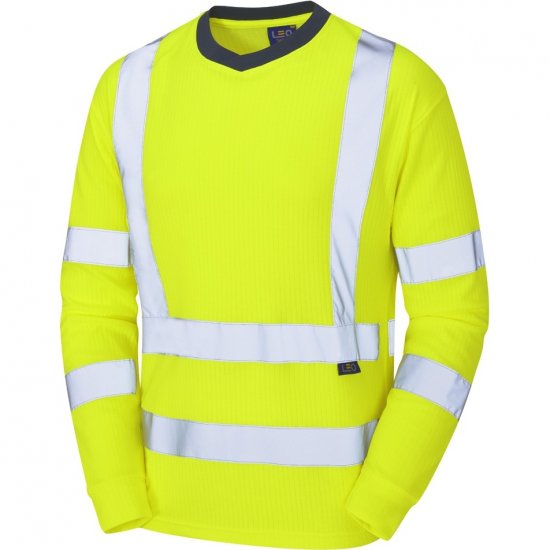 Leo Riverton Ecoviz Comfort Sleeved T-Shirt Hi-Vis Yellow - Pracovní oděvy - Pracovní Oděvy 3XL-6XL