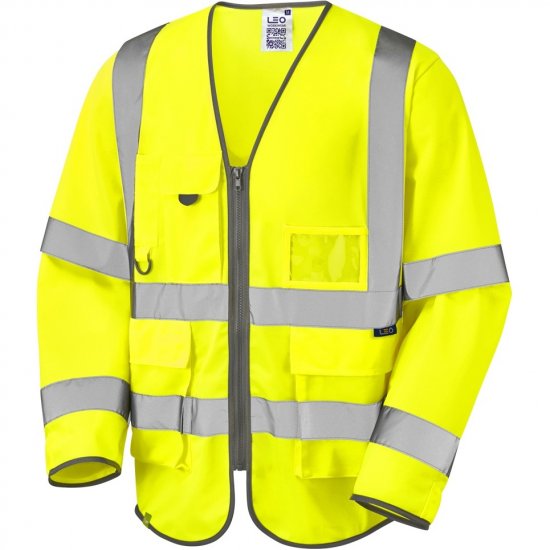 Leo Wrafton Ecoviz Superior Sleeved Waistcoat Hi-Vis Yellow - Pracovní oděvy - Pracovní Oděvy 3XL-6XL