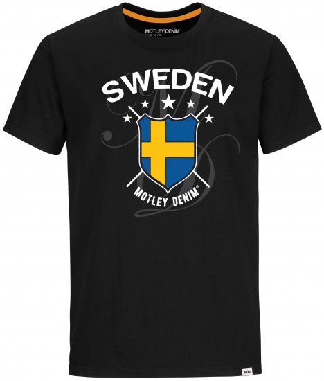 Motley Denim Sweden T-shirt Black - Trička - Trička nadměrné velikosti - 2XL-14XL