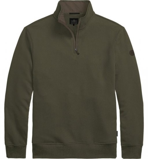 Double Outfitters MTOP-1163 Mikina s krátkým zipem Khaki - Mikiny & mikiny s kapucí - Mikiny & Mikiny s kapucí 2XL-12XL
